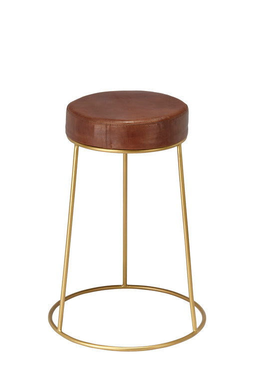 Henry Round Leather Counter Stool Lifestyle by JY