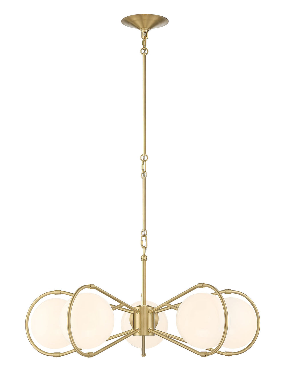Lumanity Gio 5 Light Modern Brass Statement Chandelier