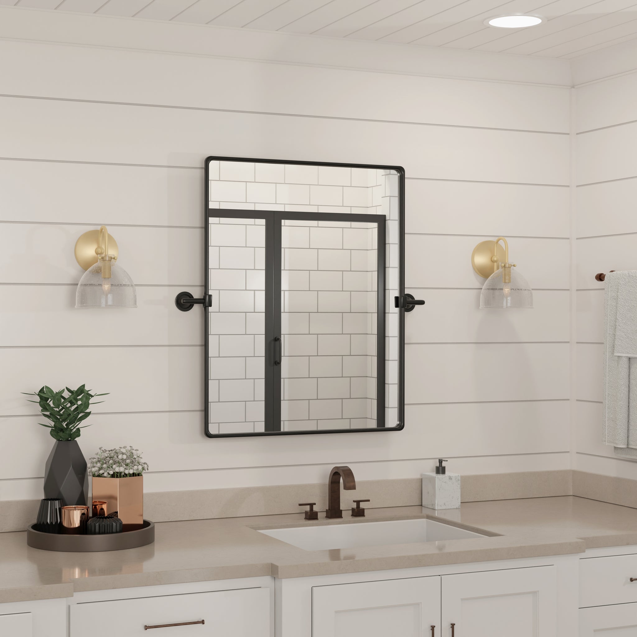 Lumanity Quinn Seeded Glass 7" Dome Antique Brass Wall Sconce Light