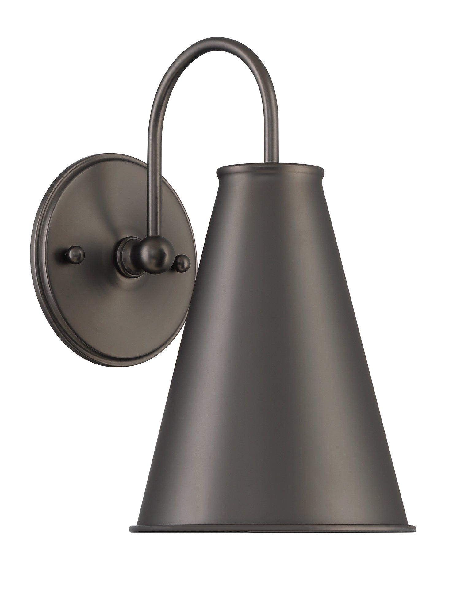 Lumanity Lincoln Tapered Metal 7" Dome Dark Graphite Bronze Wall Sconce Light