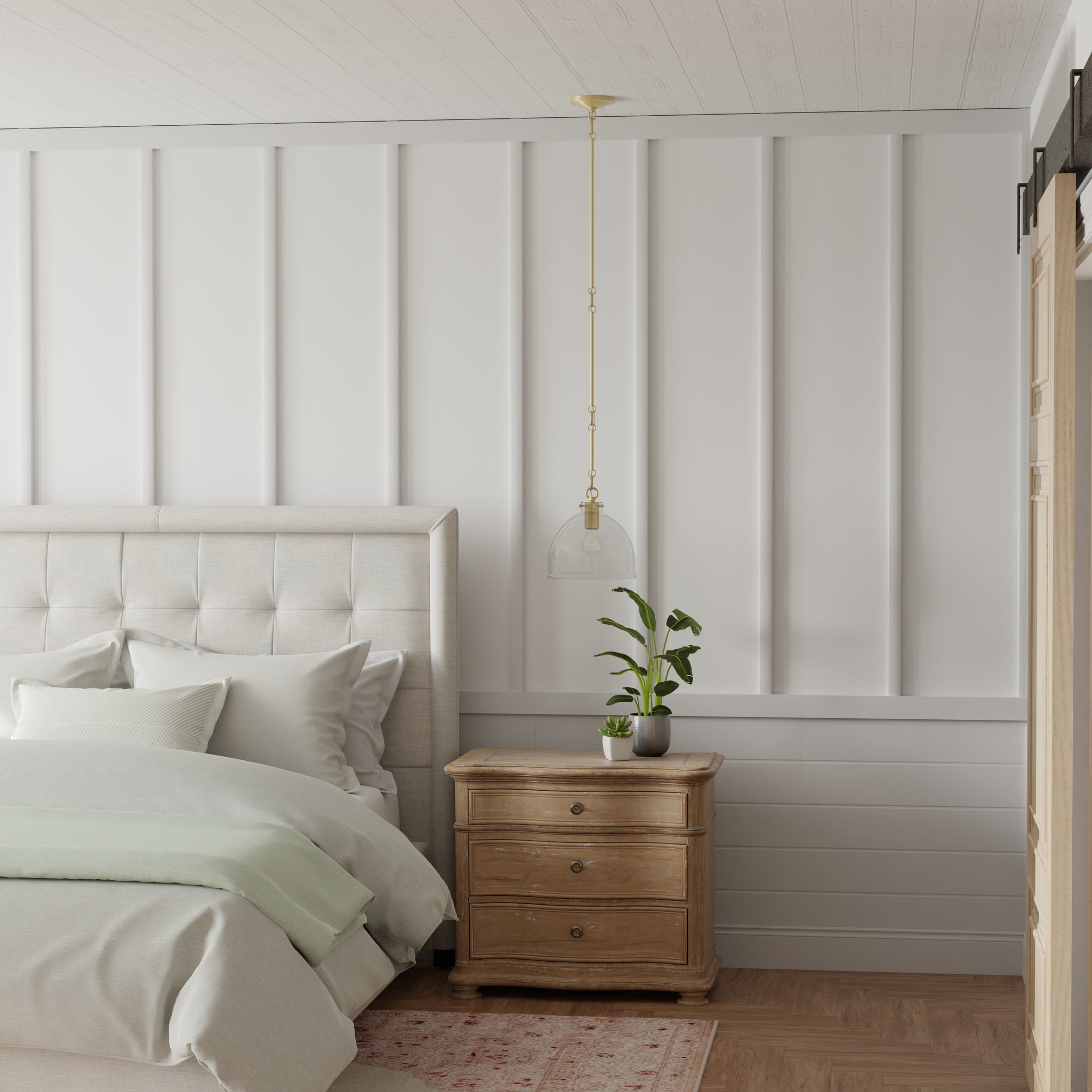 Lumanity Quinn Seeded Glass 10" Dome Antique Brass Pendant Light