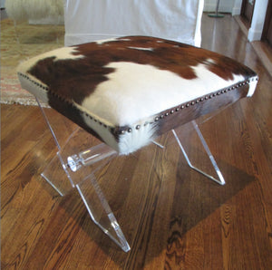 Jamie Dietrich Lucite Stool Hide Top
