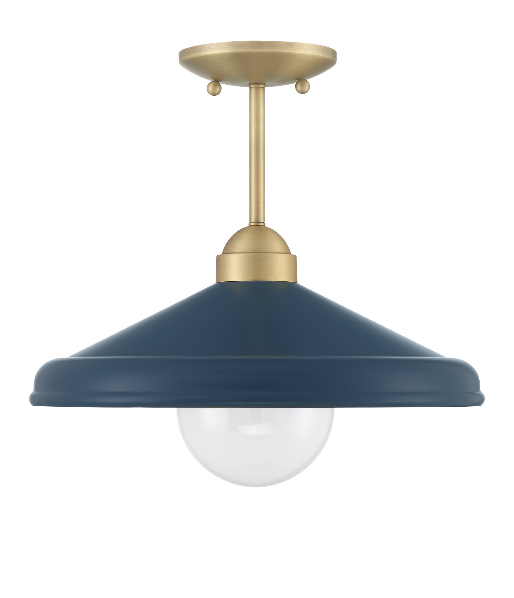 Lumanity Brooks Matte Navy 14" Semi Flush Mount Ceiling Barn Light