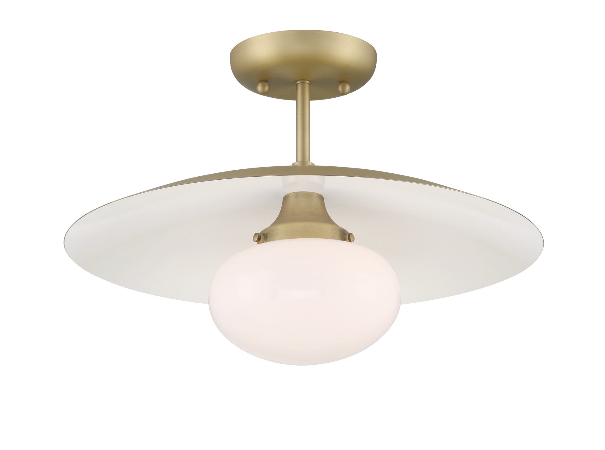 Lumanity Declan Modern Disc Satin Brass 16" Semi Flush Mount Ceiling Light