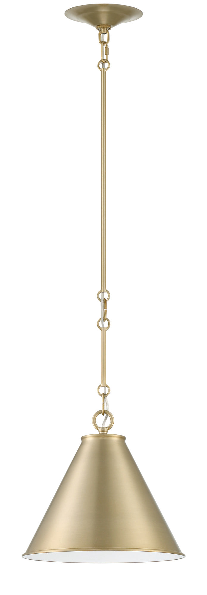 Lumanity Lincoln Tapered Metal 11" Dome Antique Brass Pendant Light