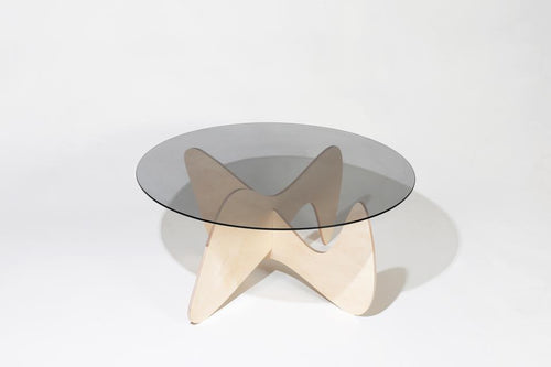 Madeira Coffee Table, White & Rose Glass