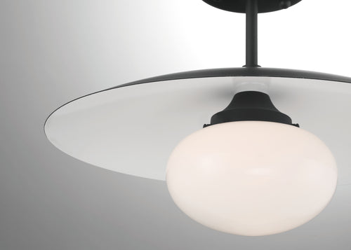 Lumanity Declan Modern Disc Matte Black 16" Semi Flush Mount Ceiling Light