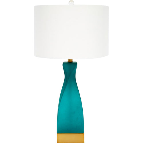 Emerald Green Frosted Glass Table Lamp by Old World Designs
