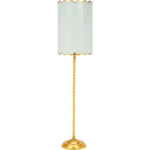 Alys Gold Twist Buffet Lamp with Scalloped Shade by Old World Designs