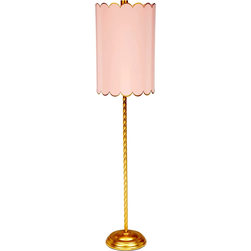 Alys Gold Twist Buffet Lamp with Scalloped Shade by Old World Designs