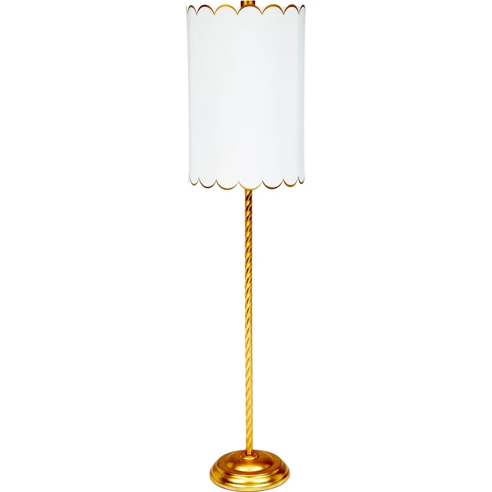 Alys Gold Twist Buffet Lamp with Scalloped Shade by Old World Designs
