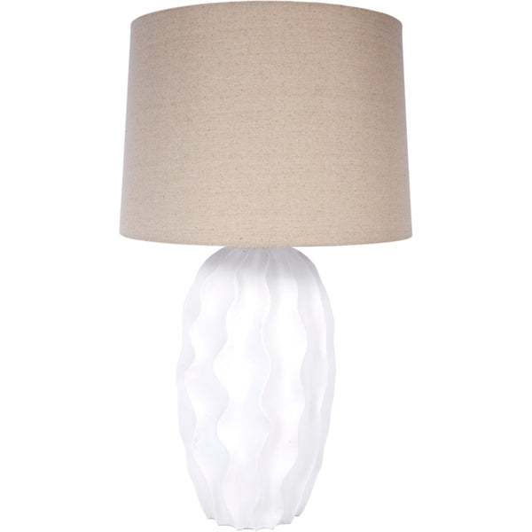 Large White Gesso Libbie Table Lamp by Old World Designs