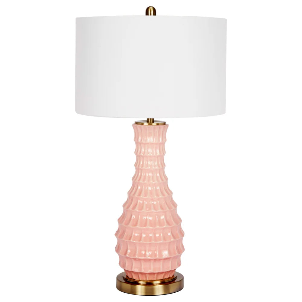 Zara Blush Pink Ceramic Lamp by Old World Designs