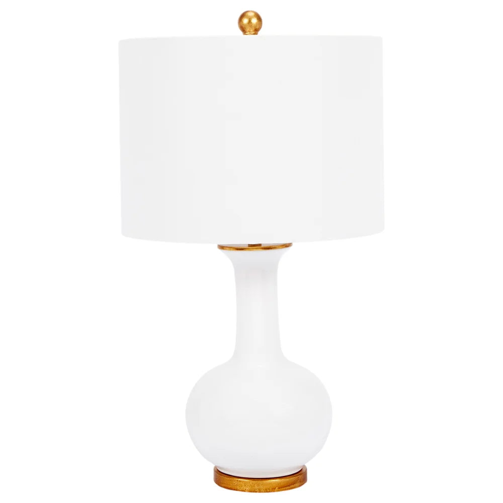 Klara White Ceramic Lamp by Old World Designs