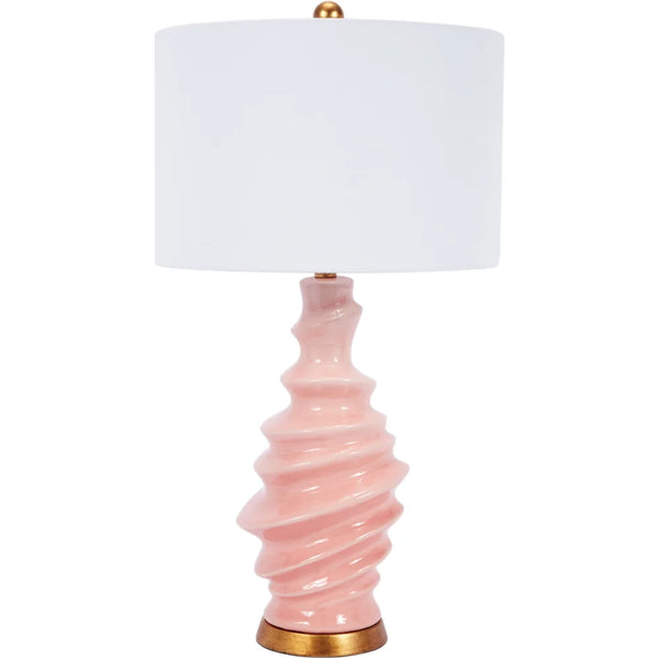 Delilah Blush Pink Ceramic Lamp by Old World Designs