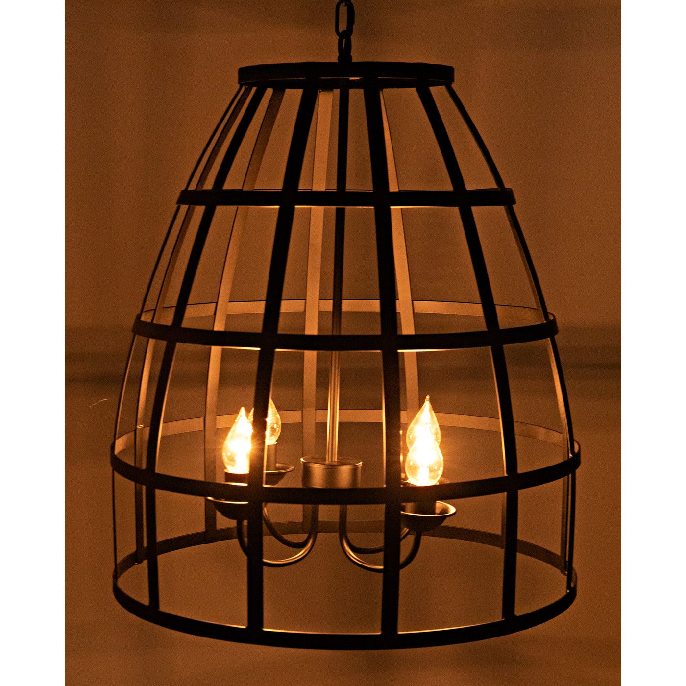 Noir Birdcage Pendant 305, Black Steel