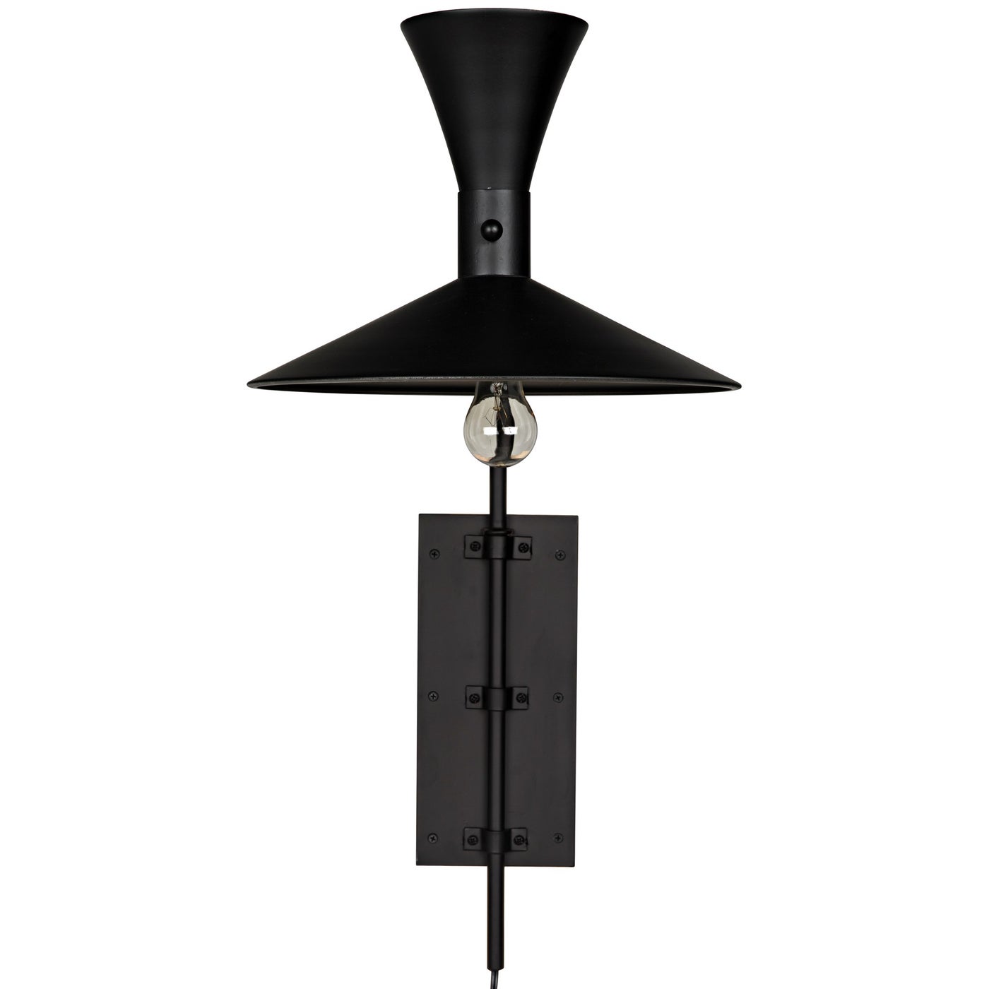 Noir Enzo Sconce, Black Steel