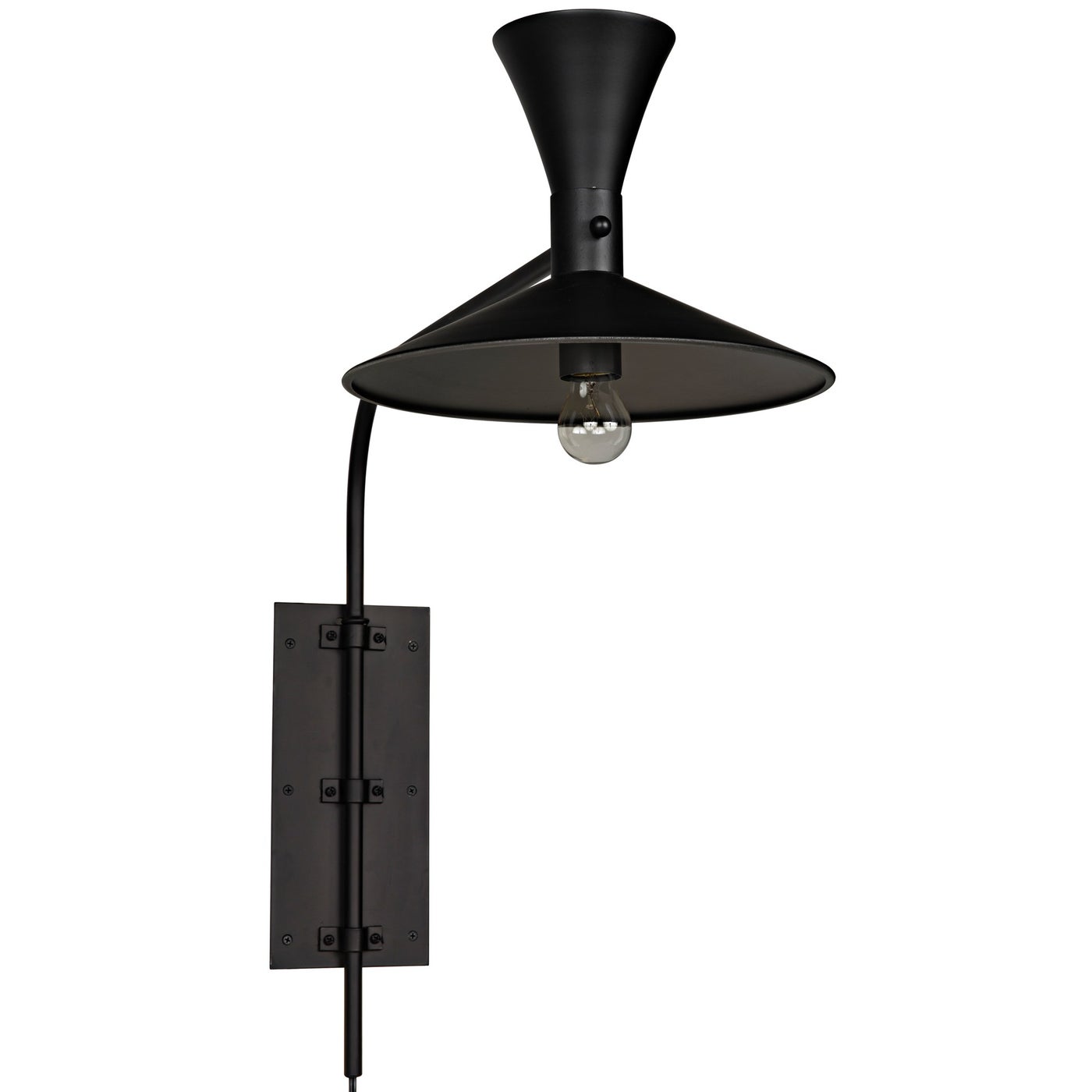 Noir Enzo Sconce, Black Steel