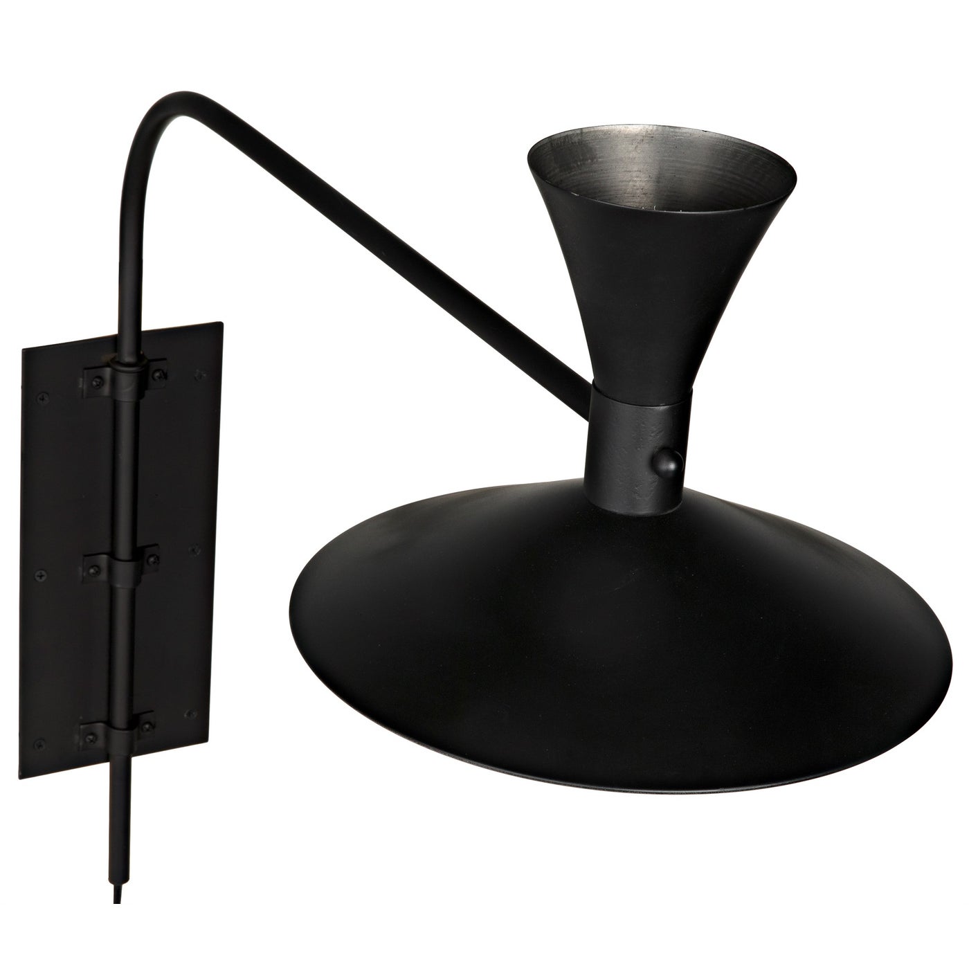 Noir Enzo Sconce, Black Steel