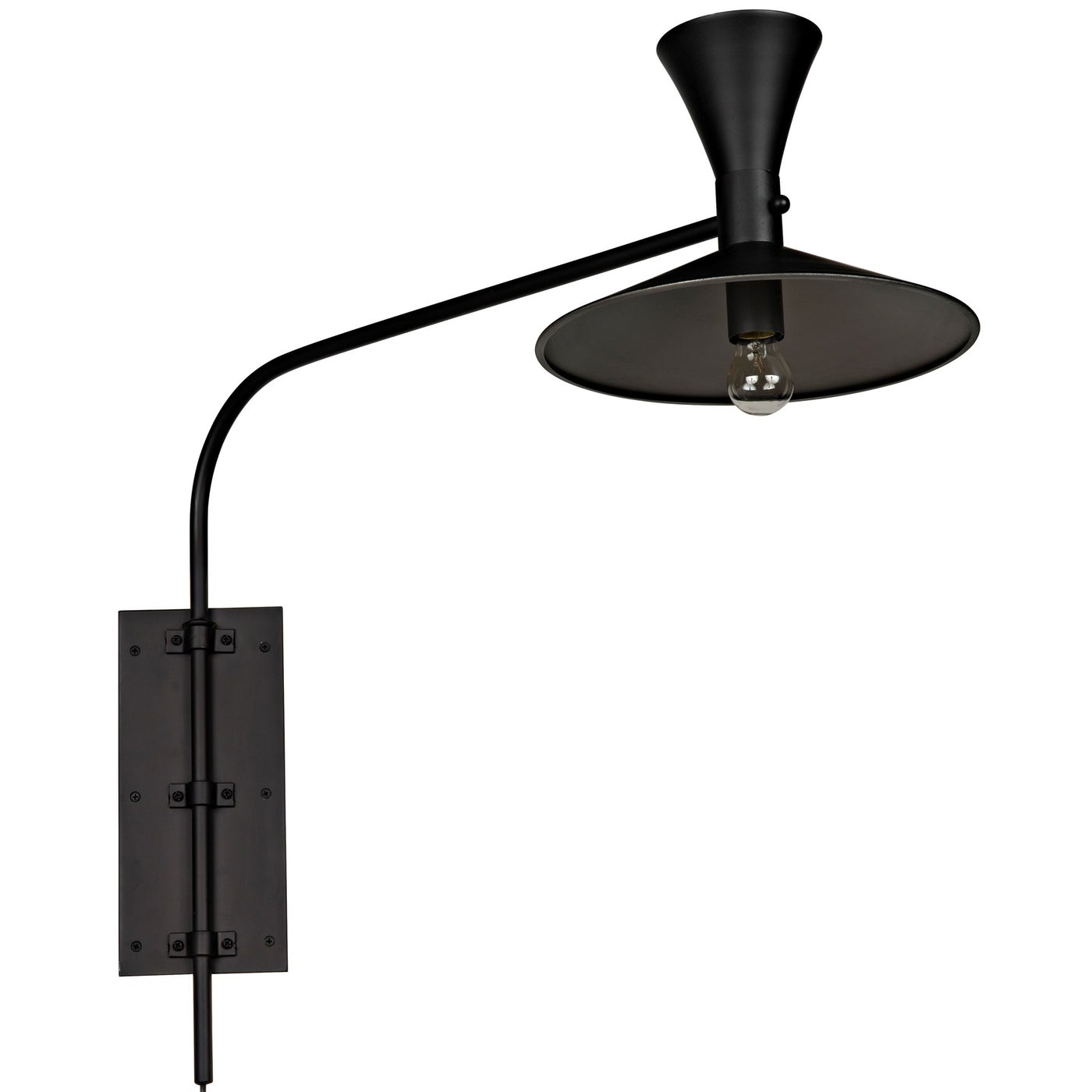 Noir Enzo Sconce, Black Steel