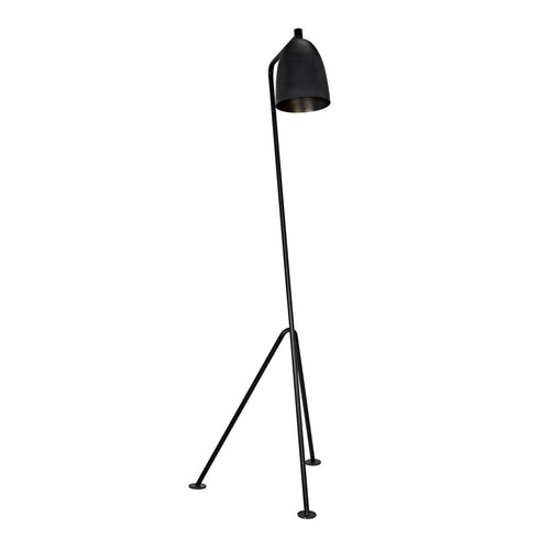 Noir Asti Floor Lamp, Black Steel