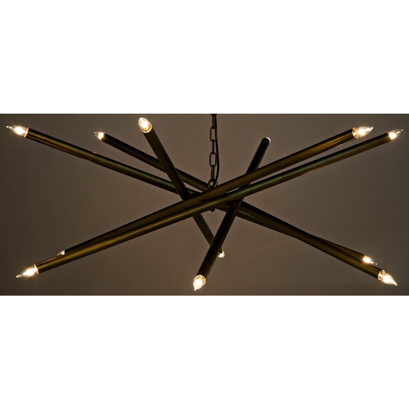 Noir Ikram Chandelier, Metal With Brass Finish