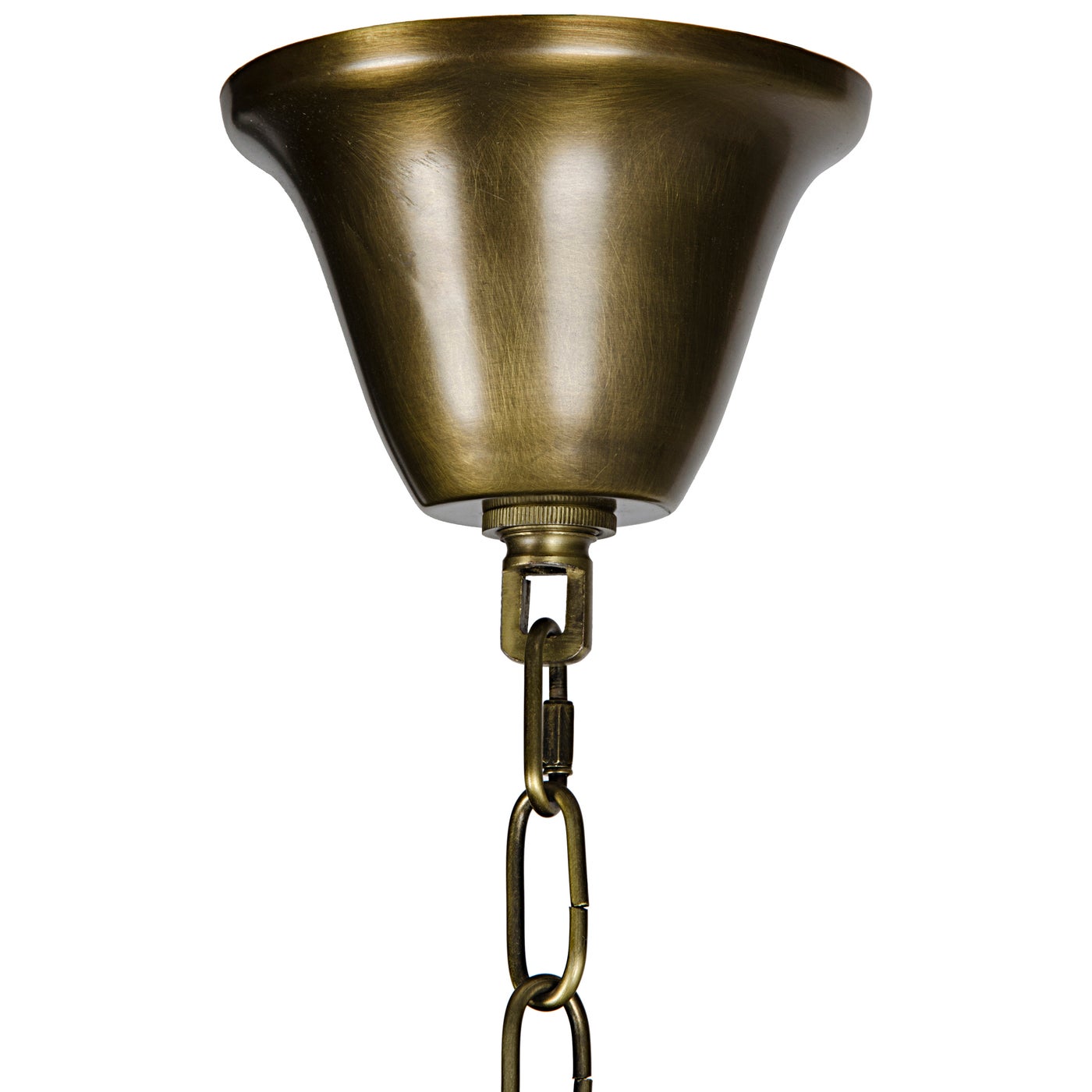 Noir Ikram Chandelier, Metal With Brass Finish