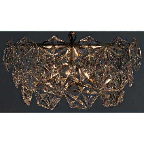 Noir Neive Chandelier, Small, Metal With Brass Finish