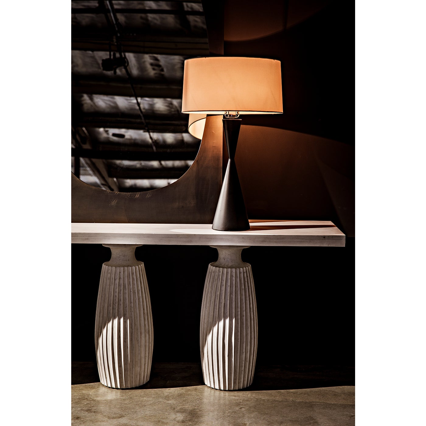 Noir Noble Table Lamp With Shade, Black Steel