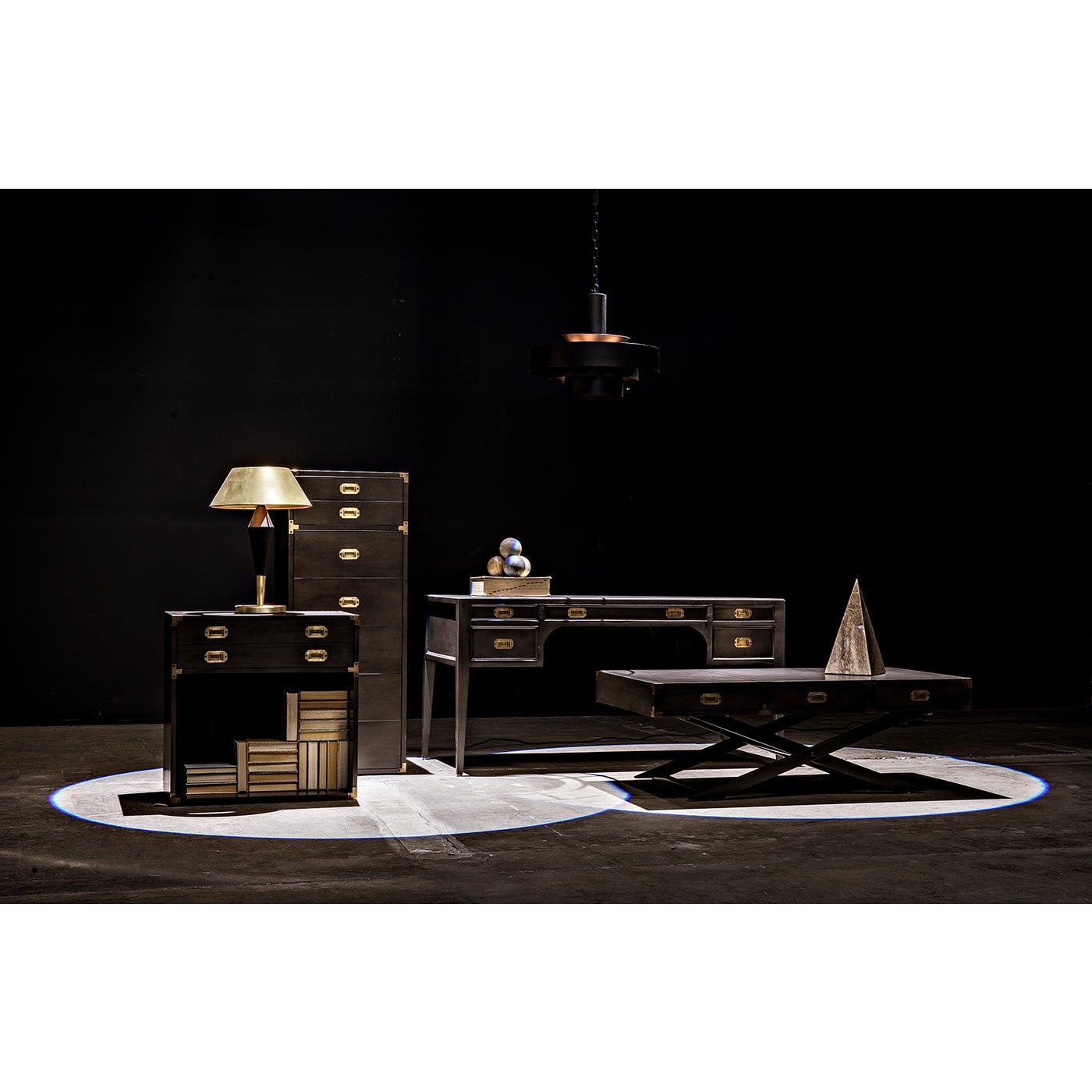 Noir Parlor Pendant, Black Steel