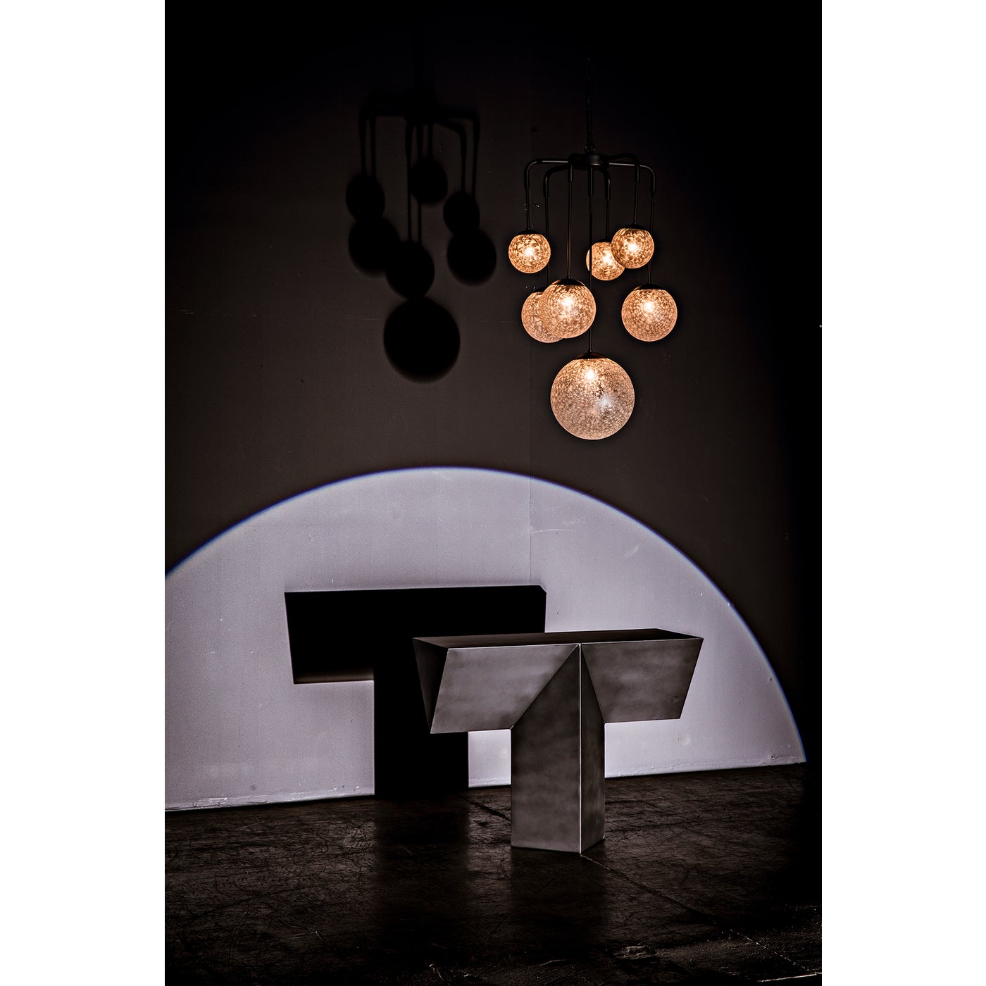 Noir Artemis Chandelier, Steel With Black Finish