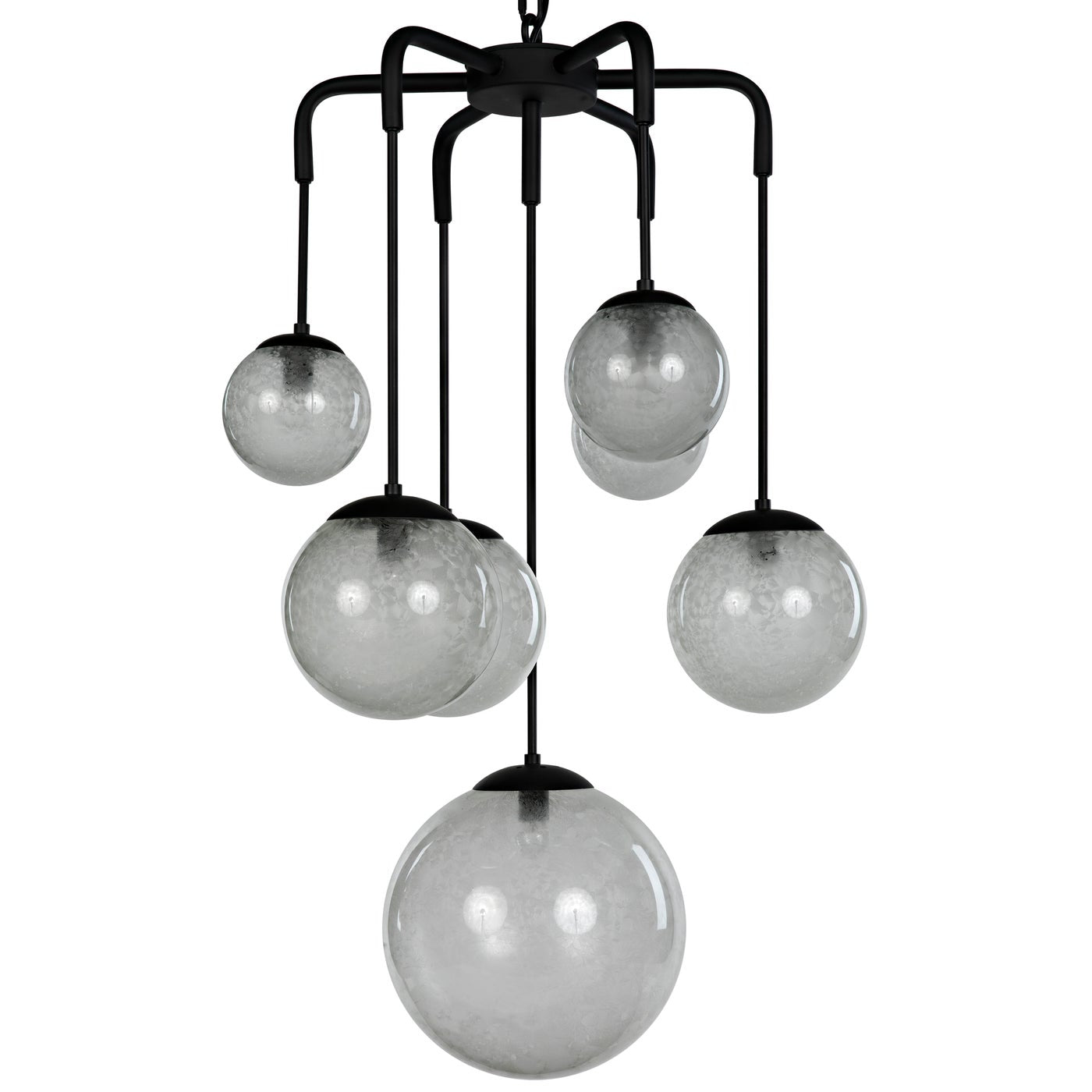 Noir Artemis Chandelier, Steel With Black Finish