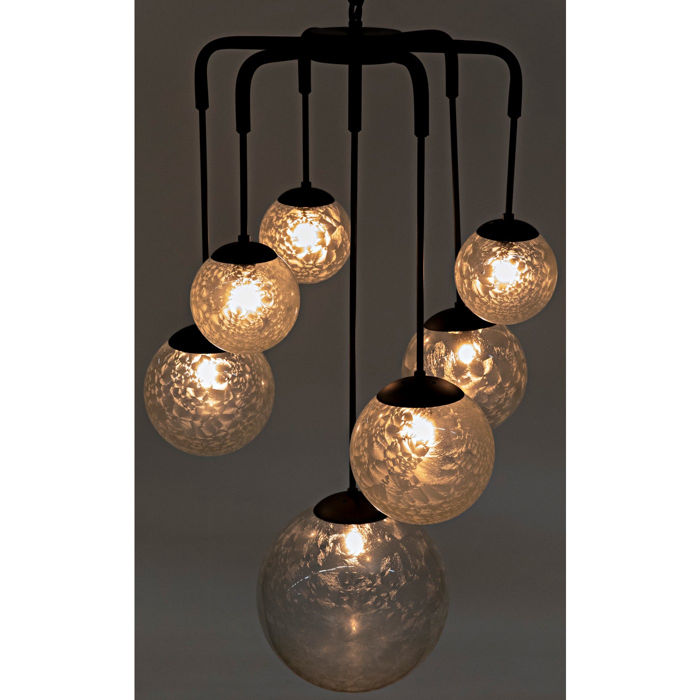 Noir Artemis Chandelier, Steel With Black Finish