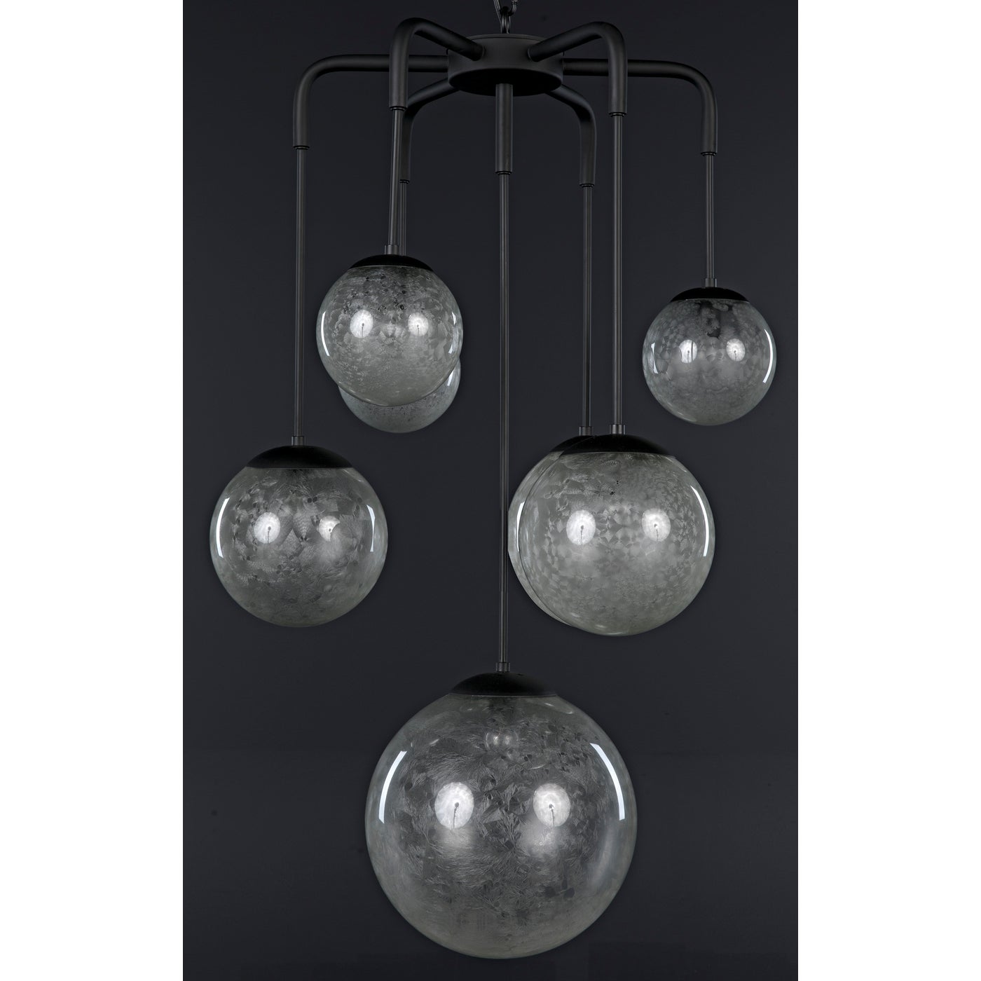 Noir Artemis Chandelier, Steel With Black Finish