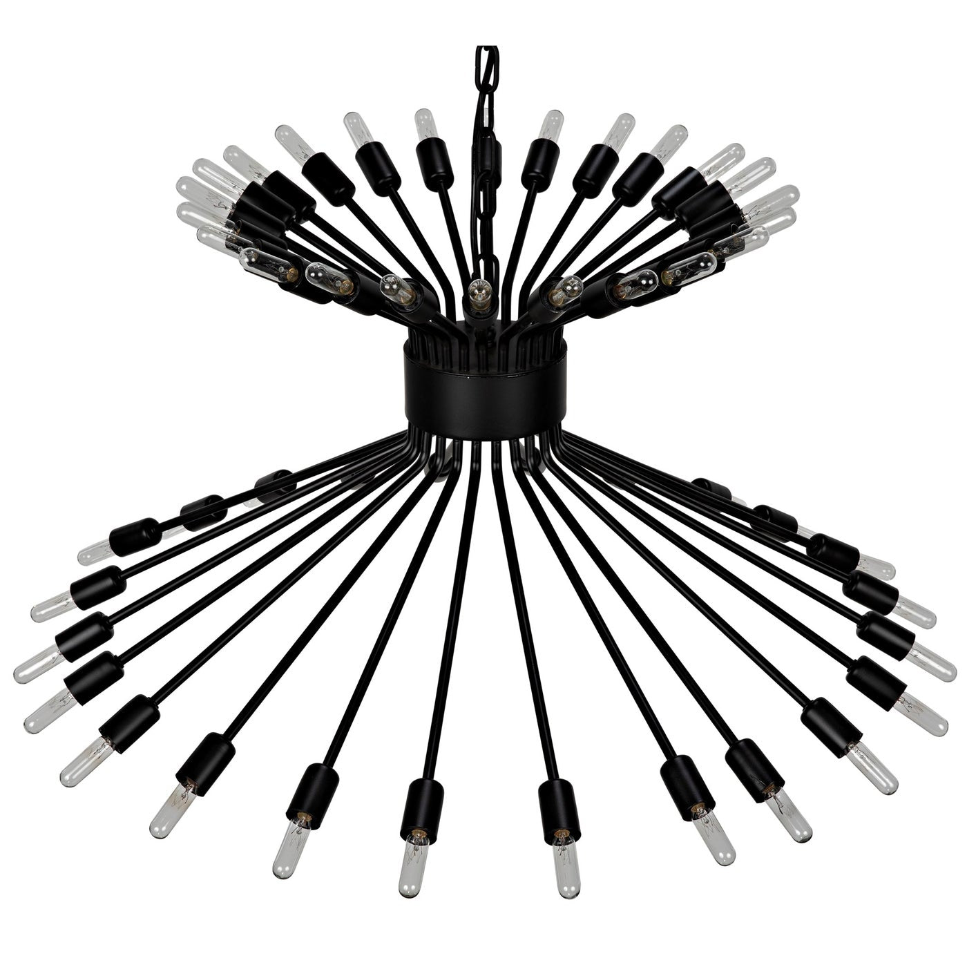 Noir Mancini Chandelier, Black Steel