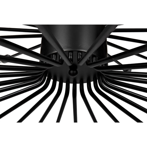 Noir Lampberto Chandelier, Black Steel