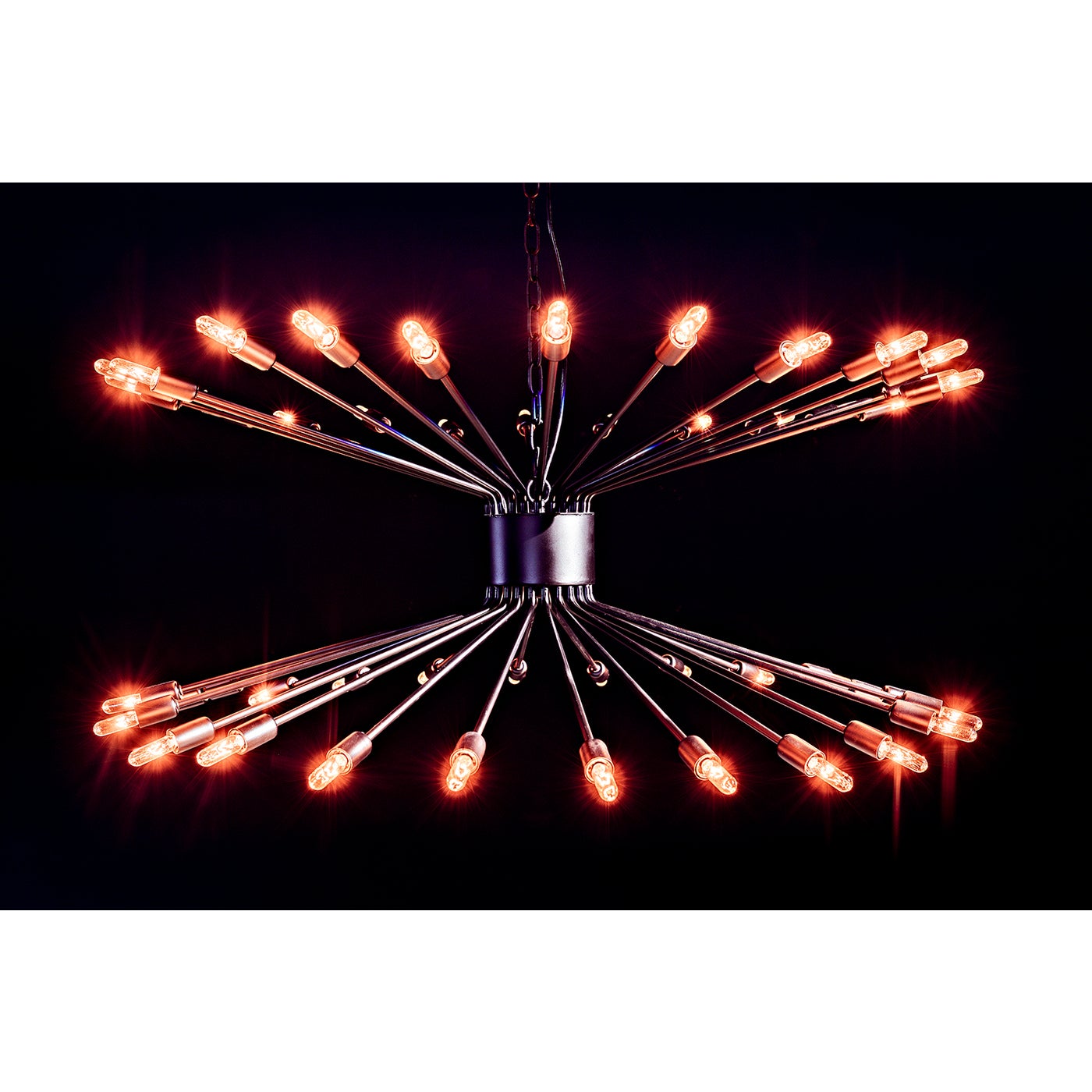 Noir Lampberto Chandelier, Black Steel