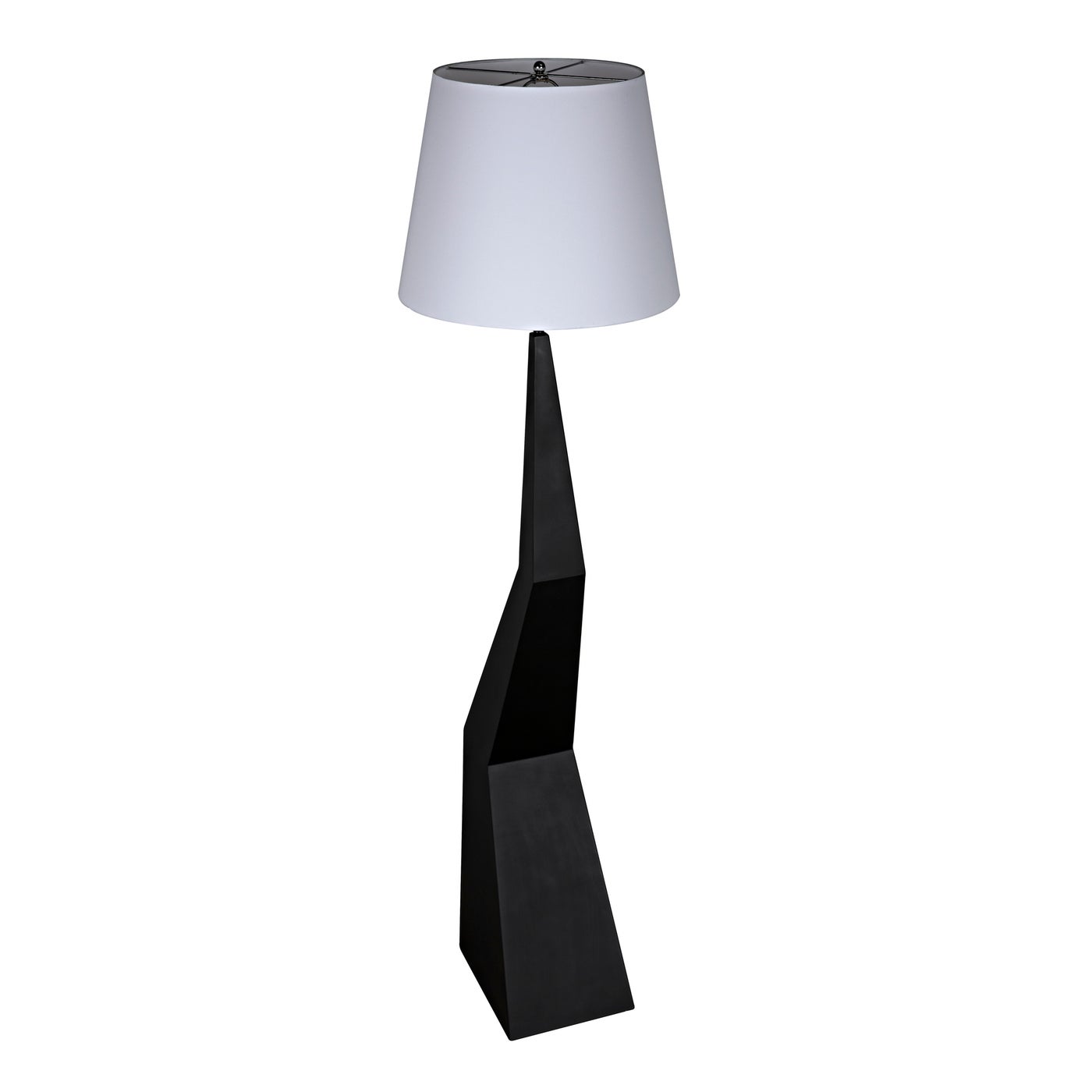 Noir Rhombus Floor Lamp With Shade, Black Metal
