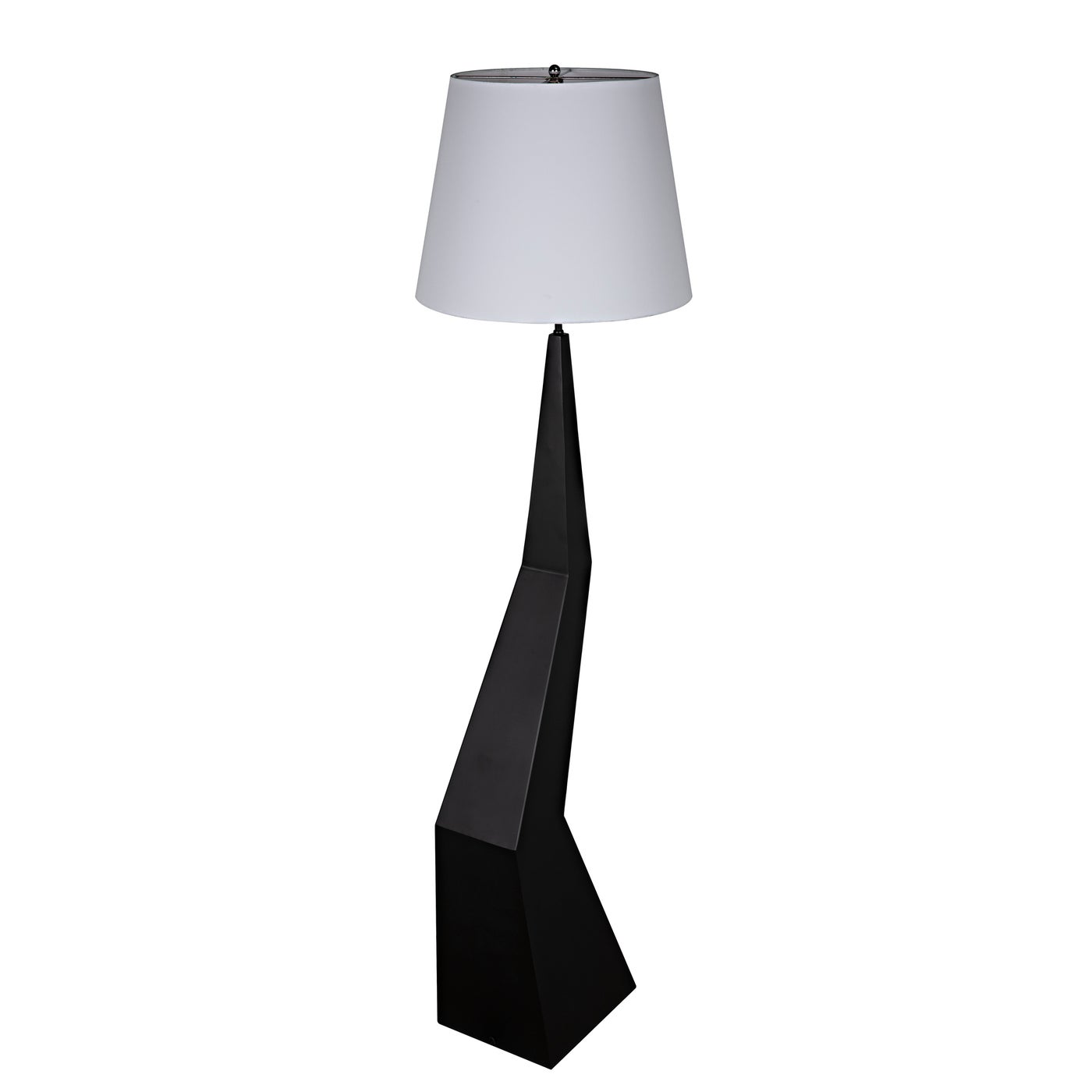 Noir Rhombus Floor Lamp With Shade, Black Metal