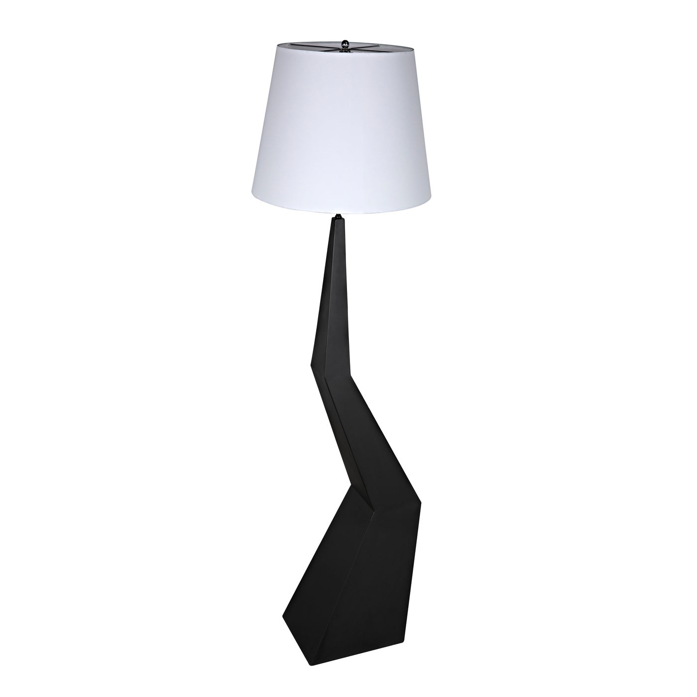 Noir Rhombus Floor Lamp With Shade, Black Metal