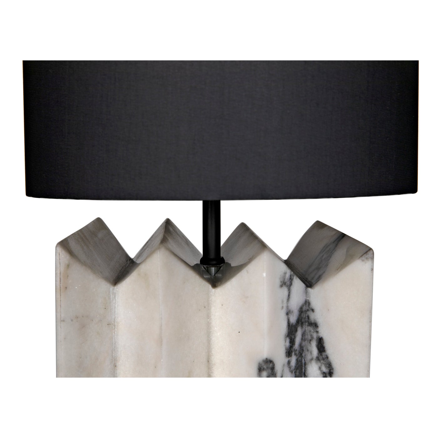 Noir Jman Lamp With Silk Shade