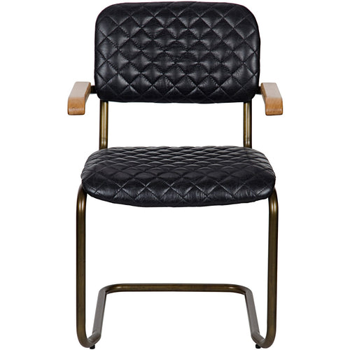 Noir 0045 Arm Chair, Vintage Black Leather