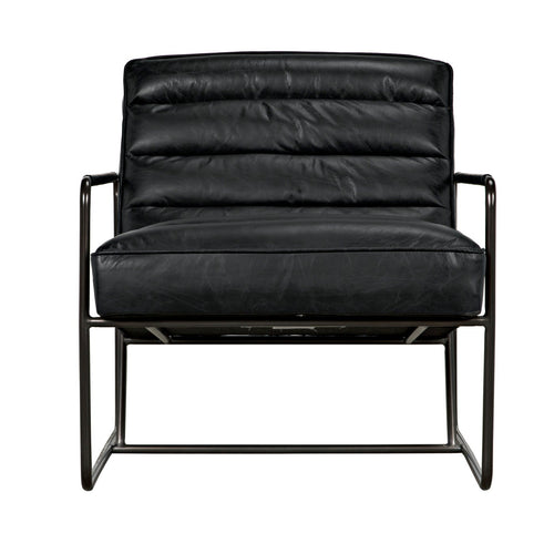 Noir Demeter Chair, Metal And Leather