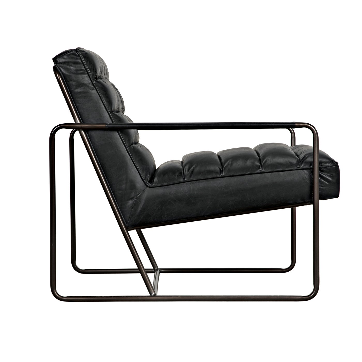 Noir Demeter Chair, Metal And Leather