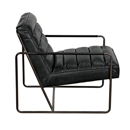 Noir Demeter Chair, Metal And Leather