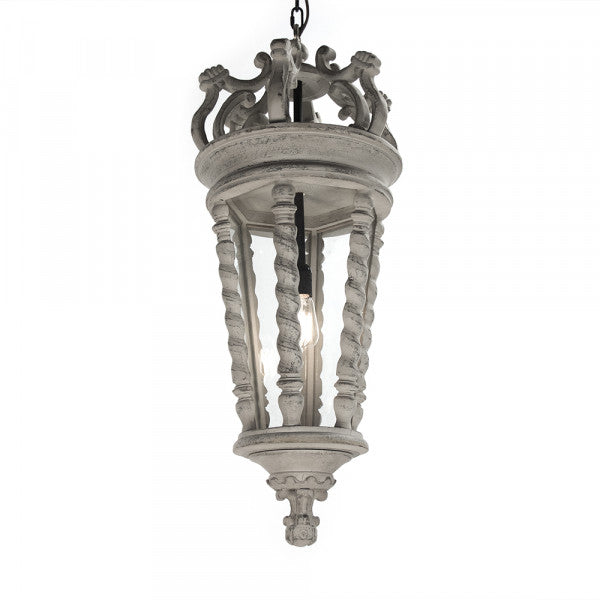 Zentique Etore Hanging Light Distressed Light Grey