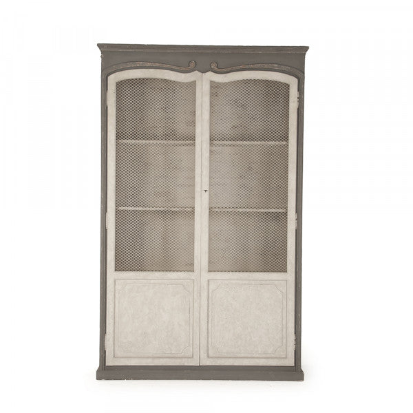 Zentique Alexander Cabinet Distressed Off White, Distressed Grey