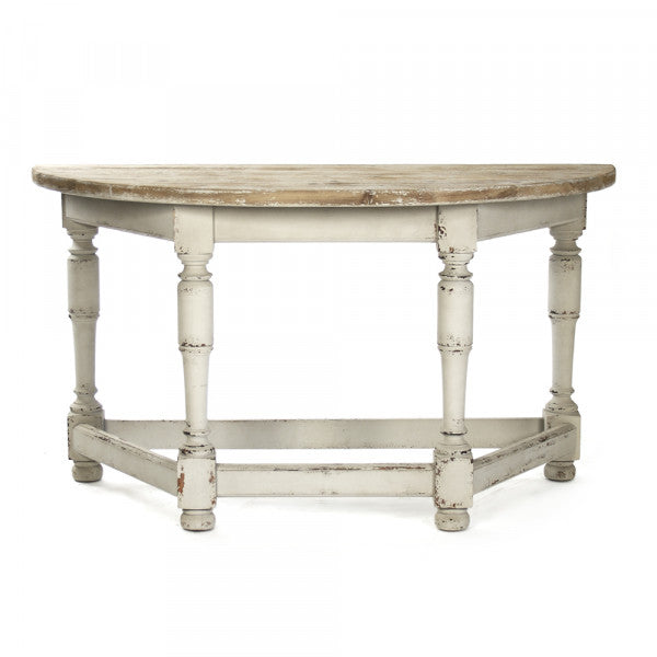 Zentique Rouen Console Weathered Top, Distressed Grey Base