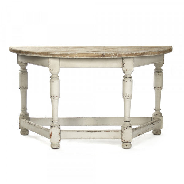 Zentique Rouen Console Weathered Top, Distressed Grey Base