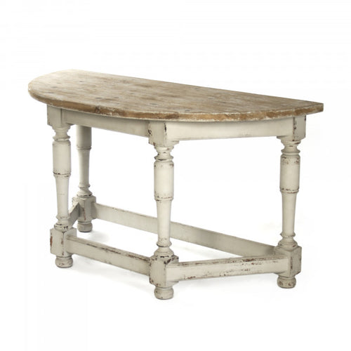 Zentique Rouen Console Weathered Top, Distressed Grey Base